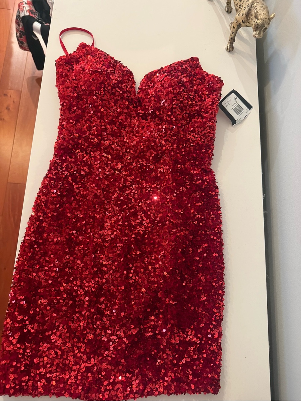 Red strapless homecoming dress